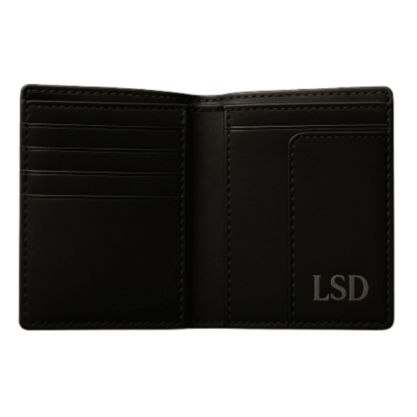 Black Handmade leather wallet Mens