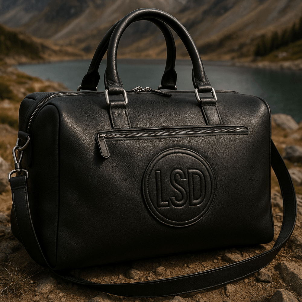 Black Classic Duffle Carry on, Leather Travel Bag
