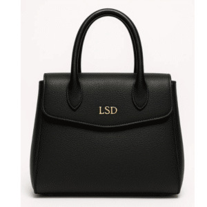 Classic Black Leather Handbag with Top Handle