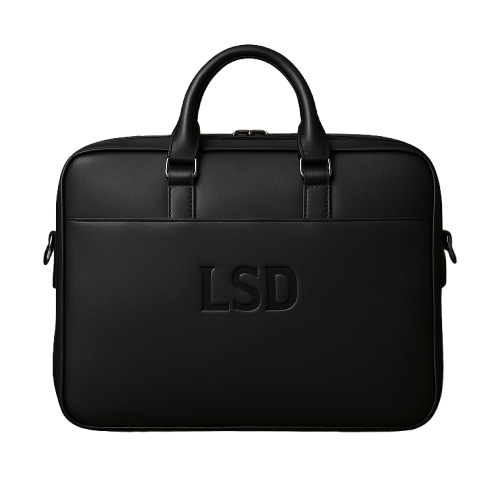 LSD Black Leather Laptop Bag – Premium Leather Office Bag