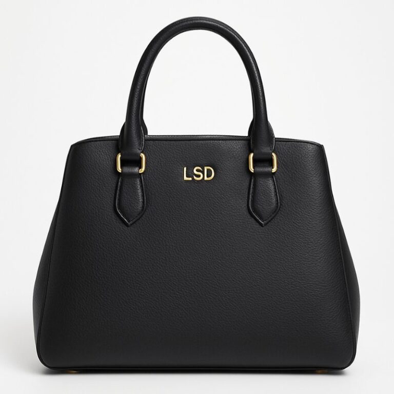 Premium Black Leather Tote Purse get 20% off