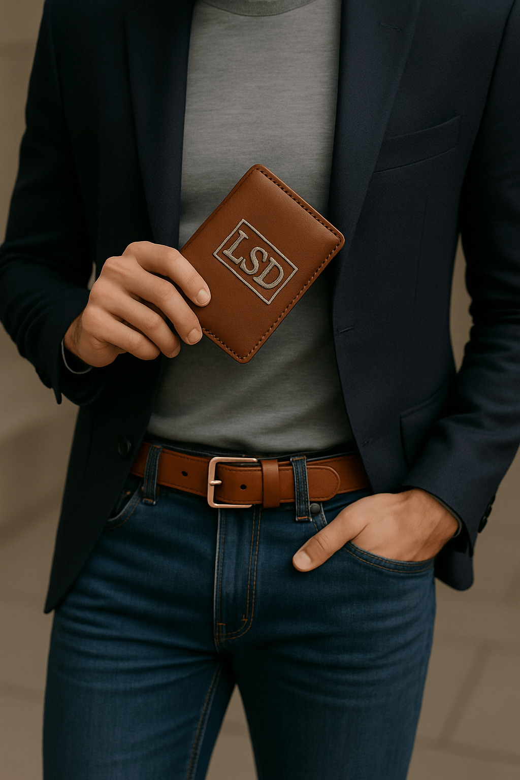 Genuine Leather Card Holder USA