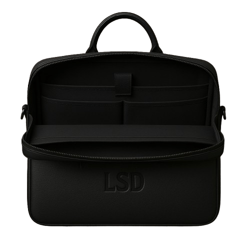 LSD Black Leather Laptop Bag – Premium Leather Office Bag - Image 2