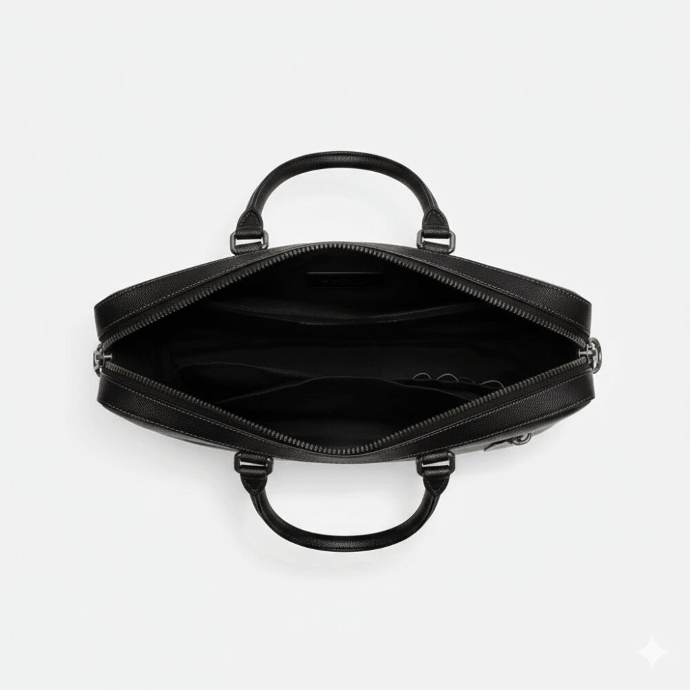 Premium Black Leather Bag - Image 2