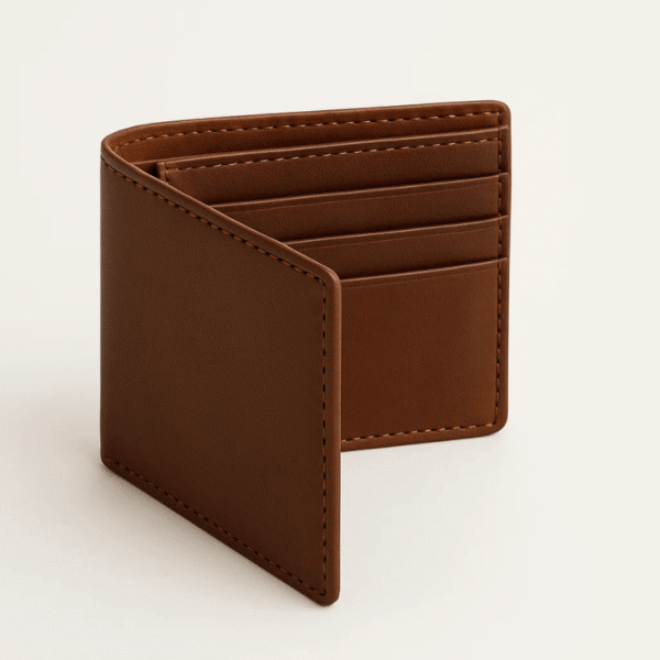 Mens Leather Trifold Wallet – Slim Brown Wallet with Card Slots - Image 3
