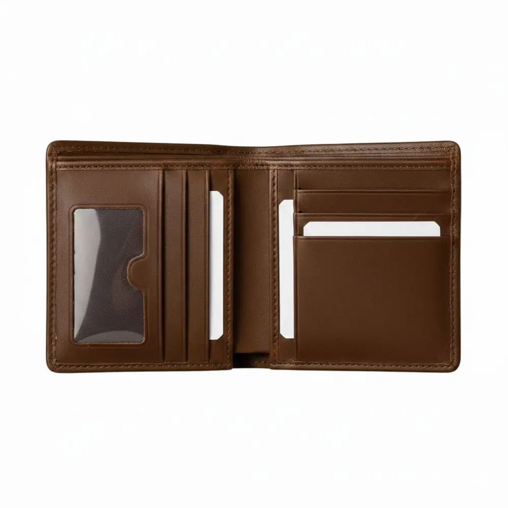 Designer Premium Brown Leather Wallet for Men – Spacious Cash & Card Slots, Durable Genuine Leather