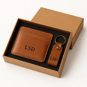 leather wallet and keychain Gift for Men