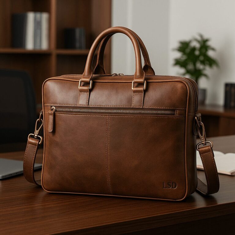 Premium handmade leather office bag for men in USA – perfect for work and travel