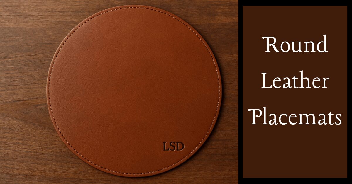 Round leather placemats New York Dining table Round leather placemats New York set of 4